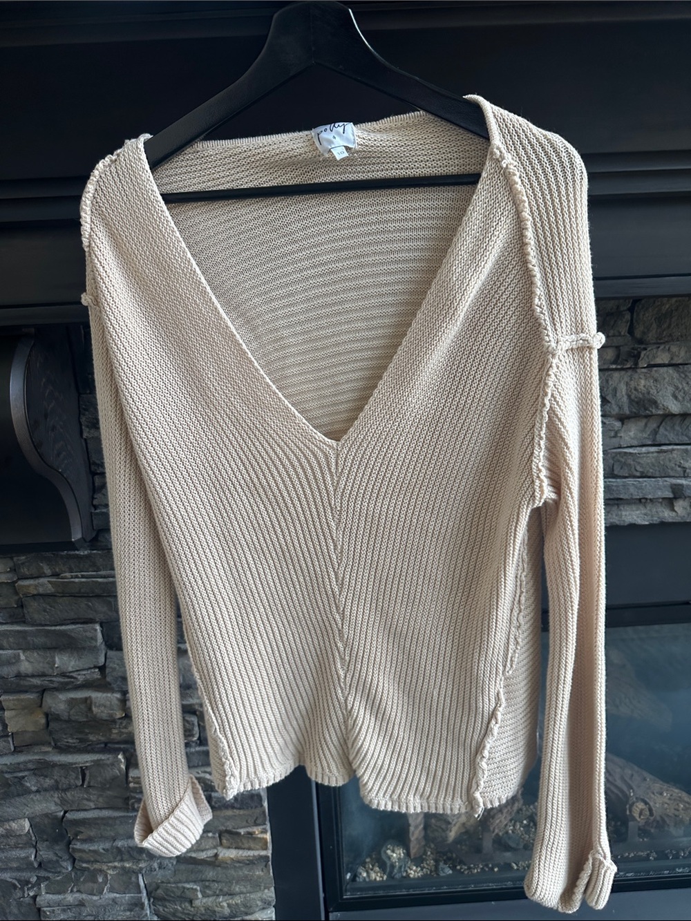 Princess Polly Beige V-Neck Knit Sweater